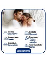 Cama Box Baú Casal Sintético + Colchão De Espuma D33 - Sereneprime - 138cm Cor:bege