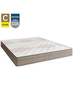 Cama Box Baú Casal Sintético + Colchão De Molas Ensacadas Portobel Ipanema - 138x188x66cm Cinza