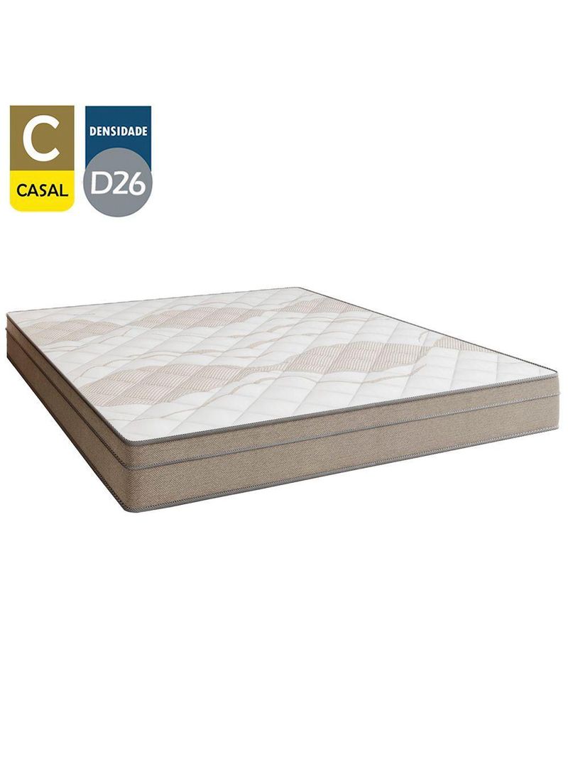 Cama Box Baú Casal Sintético + Colchão De Molas Ensacadas Portobel Ipanema - 138x188x66cm Cinza