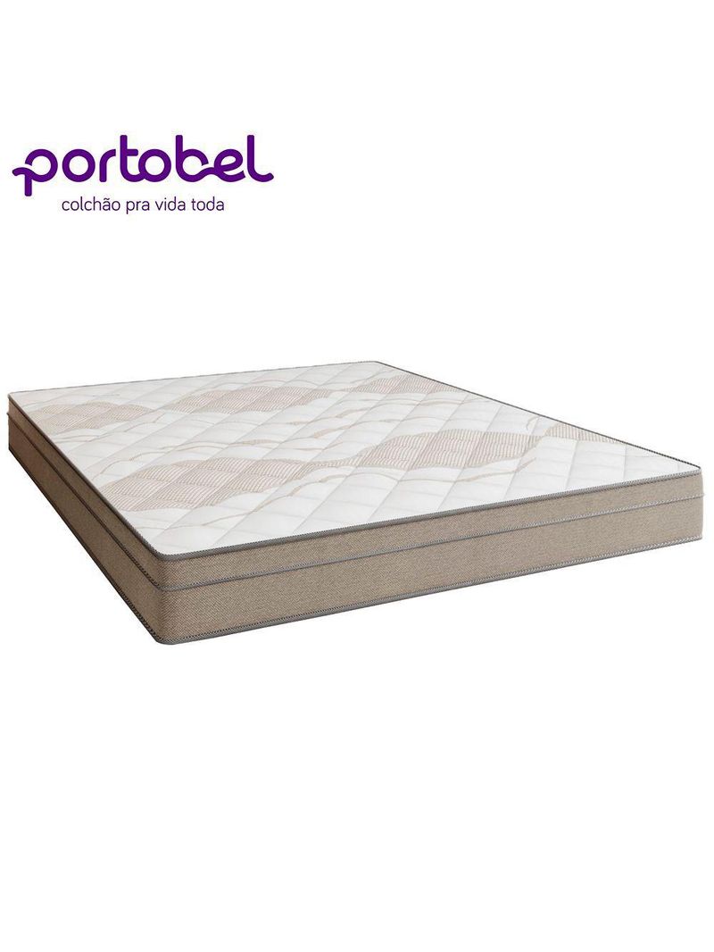 Cama Box Baú Casal Sintético + Colchão De Molas Ensacadas Portobel Ipanema - 138x188x66cm Cinza