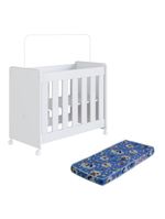 Mini Berço Infantil Moisés Multifuncional 4 Em 1 Com Colchão E Rodas Para Quarto De Bebê Branco