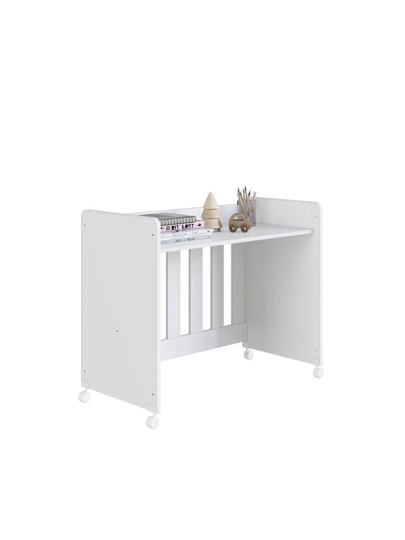 Mini Berço Infantil Moisés Multifuncional 4 Em 1 Com Colchão E Rodas Para Quarto De Bebê Branco