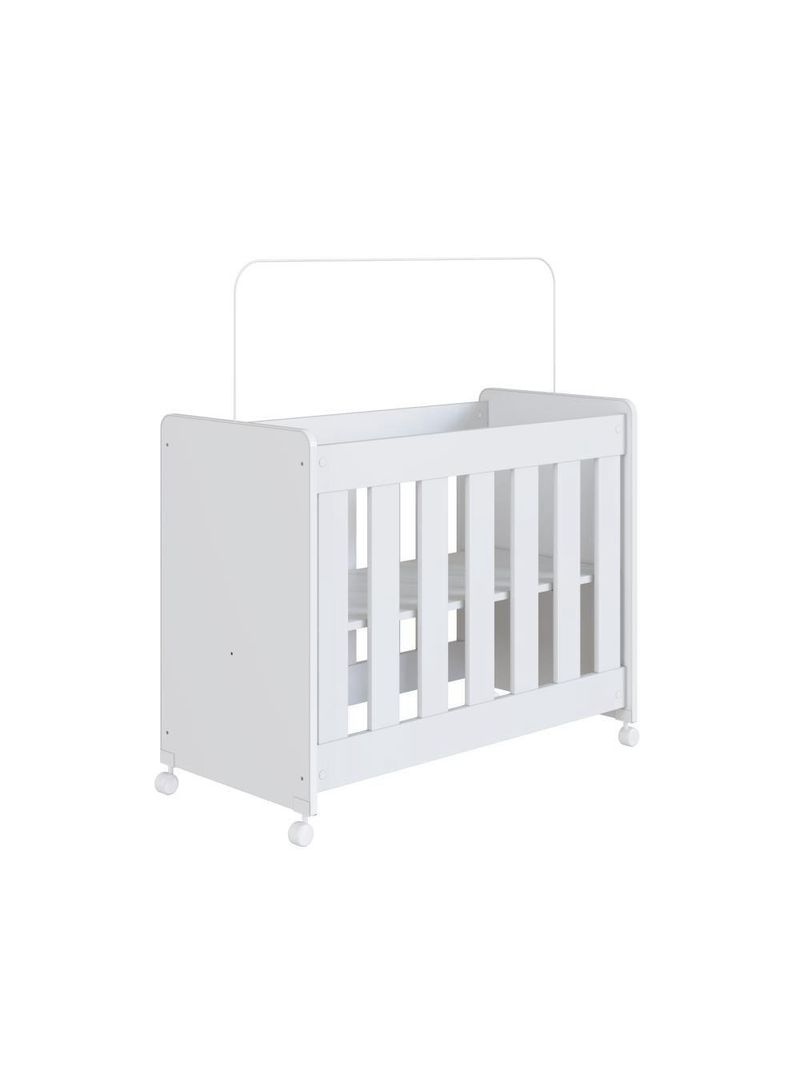 Mini Berço Infantil Moisés Multifuncional 4 Em 1 Com Rodas Para Quarto De Bebê Branco