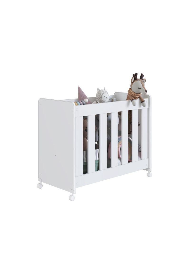 Mini Berço Infantil Moisés Multifuncional 4 Em 1 Com Rodas Para Quarto De Bebê Branco