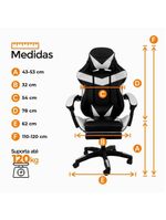 Kit 2 Cadeiras Gamer Stillus Oficial Apoio De Pés Preta / Branca