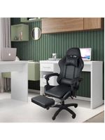 Kit 2 Cadeiras Gamer Stillus Ergonômica Com Apoio Para Os Pés Preto