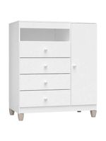Quarto De Bebê 4 Portas Ternura Baby Com Berço Lila Branco Brilho Com Colchão - Incorplac
