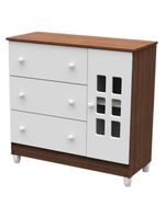 Quarto De Bebê Mariah 3 Portas Com Berço Lara Branco Acetinado Amadeirado - Carolina