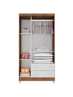 Quarto De Bebê Mariah 3 Portas Com Berço Lara Branco Acetinado Amadeirado - Carolina
