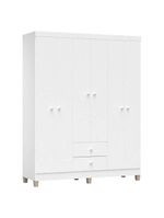 Quarto De Bebê 6 Portas Ternura Baby Com Berço Americano 100 Branco Brilho Com Colchão Ortobom