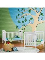 Quarto De Bebê 4 Portas Ternura Baby Com Berço Lila Branco Brilho - Incorplac