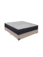 Conjunto Casal Cama Bege Box Colchão Extra Firme Ortobom D45