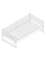 Cama Infantil Eco Com 02 Gavetas E Grade De Proteção Madeira Maciça Branco Mobilistore