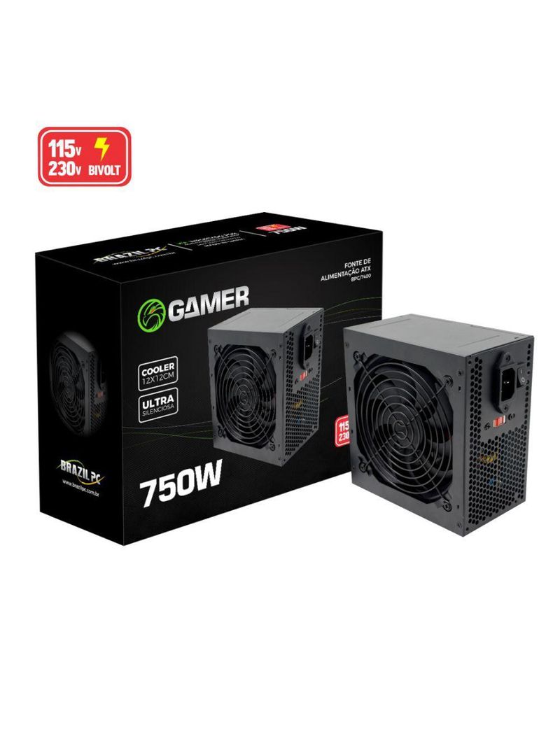 Fonte Alimentação PC Gamer ATX 750W 24 Pinos