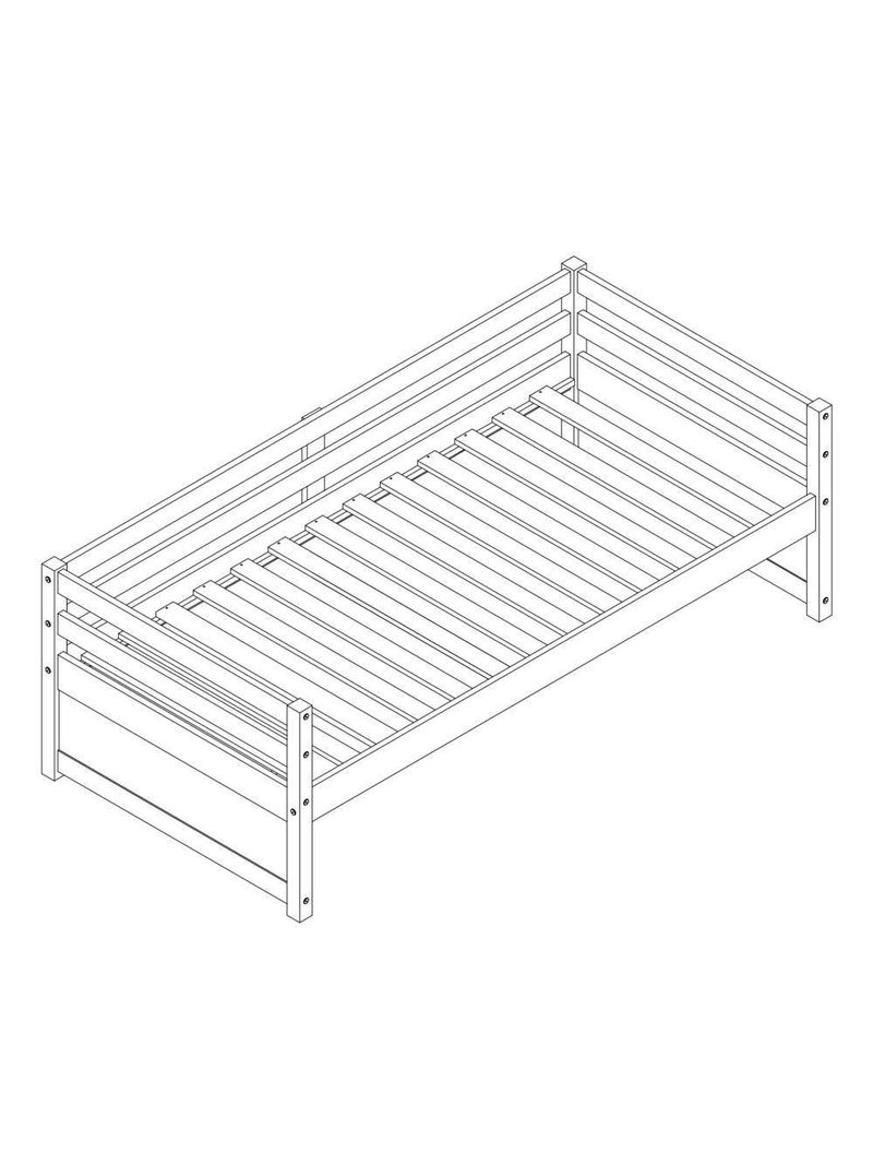Bicama Infantil Slim Grade Proteção Madeira Branco