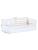 Bicama Infantil Slim Grade Proteção Madeira Branco