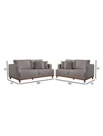 Conjunto Sofás 2 E 3 Lugares Fixo Linho M-175 Martins Cinza