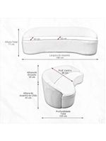 Sofá Curvo Montserrat 180cm 03 Lugares Bouclé Marrom Claro - Nexta Casa