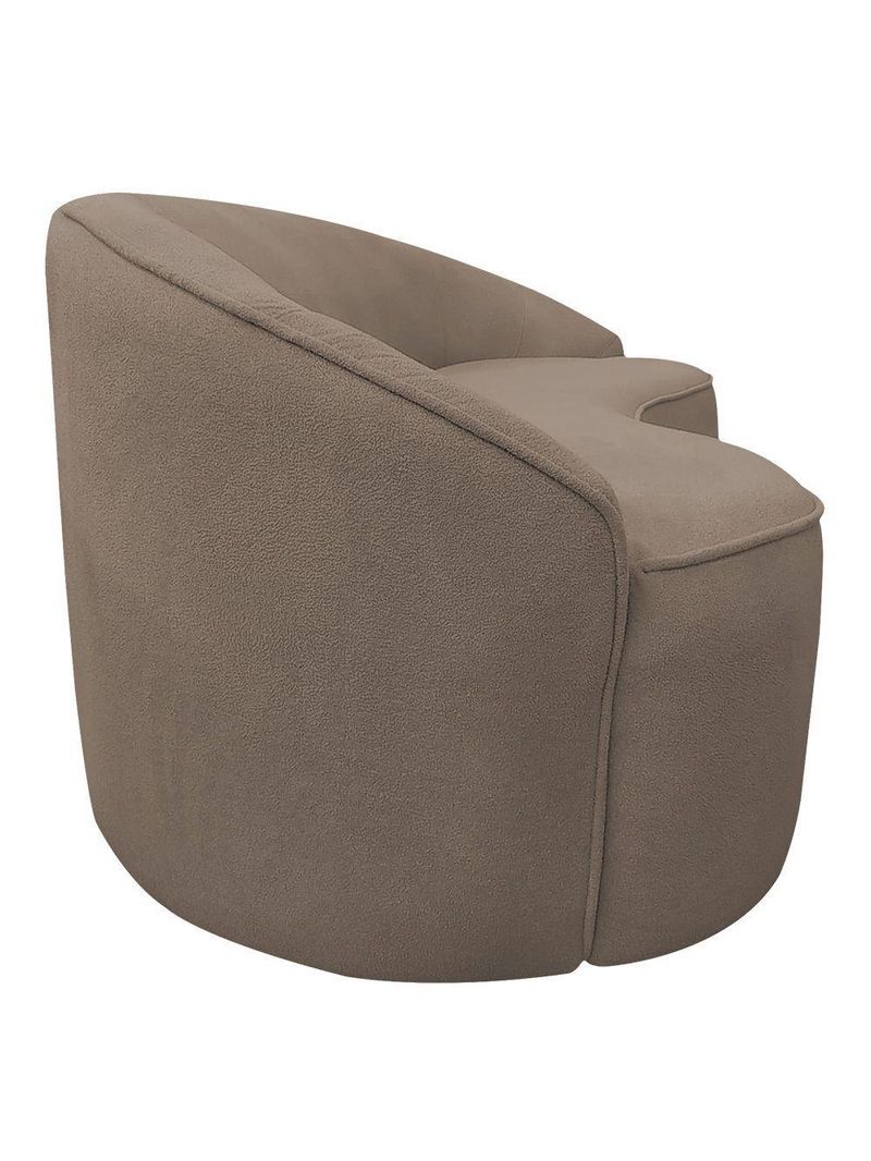 Sofá Curvo Montserrat 180cm 03 Lugares Bouclé Marrom Claro - Nexta Casa