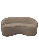 Sofá Curvo Montserrat 180cm 03 Lugares Bouclé Marrom Claro - Nexta Casa