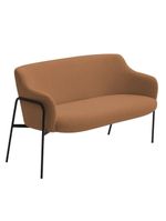 Sofá Namoradeira 02 Lugares 130cm Jade Base Preto Bouclé Terracota - Nexta Casa