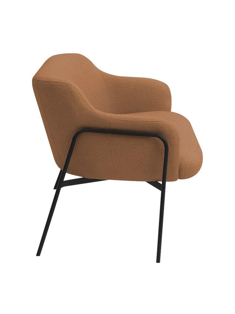 Sofá Namoradeira 02 Lugares 130cm Jade Base Preto Bouclé Terracota - Nexta Casa