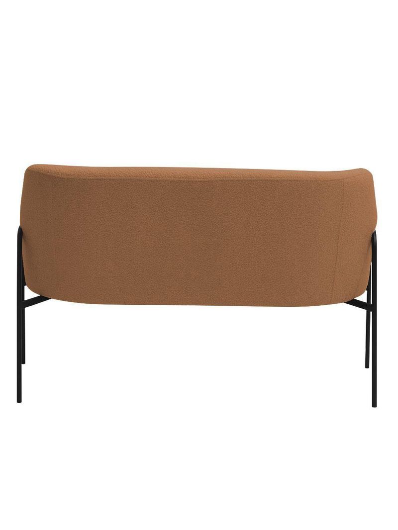 Sofá Namoradeira 02 Lugares 130cm Jade Base Preto Bouclé Terracota - Nexta Casa