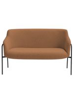 Sofá Namoradeira 02 Lugares 130cm Jade Base Preto Bouclé Terracota - Nexta Casa