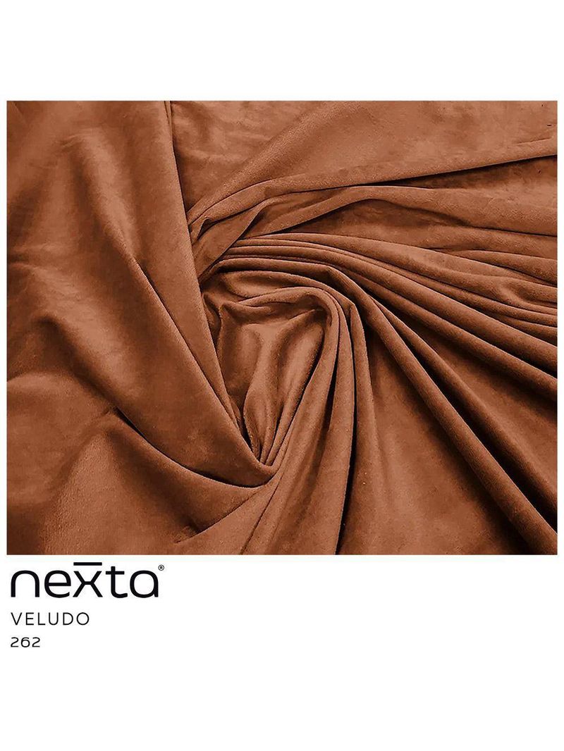 Sofá Curvo Montserrat 230cm 04 Lugares Veludo Terracota - Nexta Casa