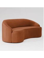 Sofá Curvo Montserrat 230cm 04 Lugares Veludo Terracota - Nexta Casa
