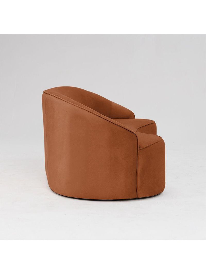 Sofá Curvo Montserrat 230cm 04 Lugares Veludo Terracota - Nexta Casa