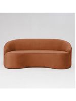 Sofá Curvo Montserrat 230cm 04 Lugares Veludo Terracota - Nexta Casa