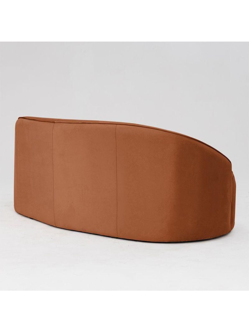 Sofá Curvo Montserrat 230cm 04 Lugares Veludo Terracota - Nexta Casa