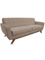 Sofá 03 Lugares 180cm Sala De Estar Miami Veludo Bege - Nexta Casa