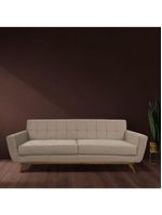 Sofá 03 Lugares 180cm Sala De Estar Miami Veludo Bege - Nexta Casa
