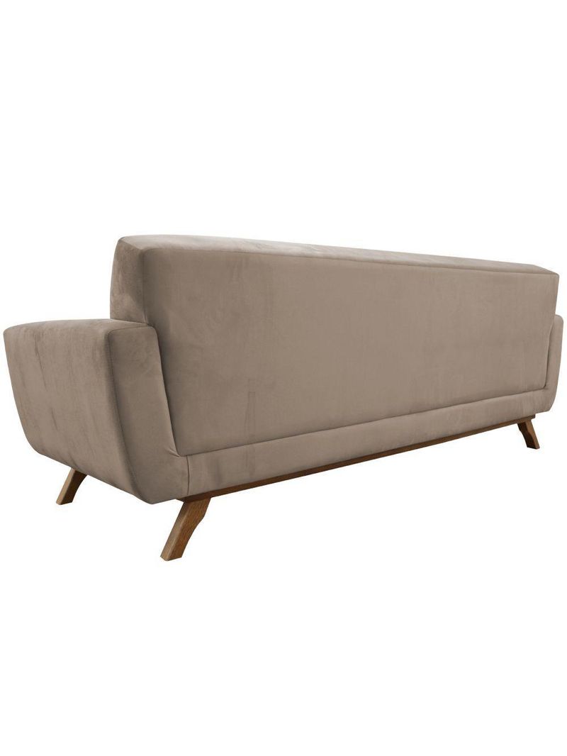Sofá 03 Lugares 180cm Sala De Estar Miami Veludo Bege - Nexta Casa