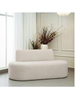 Sofá Reto 03 Lugares 180cm Mônaco Bouclé Off White - Nexta Casa