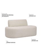 Sofá Reto 03 Lugares 180cm Mônaco Bouclé Off White - Nexta Casa