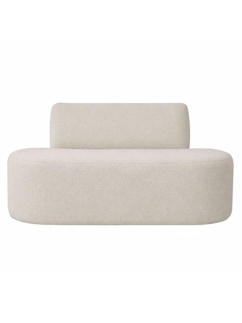 Sofá Reto 03 Lugares 180cm Mônaco Bouclé Off White - Nexta Casa