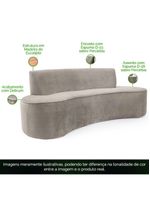 Sofá 04 Lugares 230cm Mônaco Veludo Bege - Nexta Casa