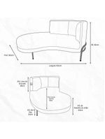 Sofá Chaise Esquerdo Sala De Estar Penélope Base Preto Veludo Verde Musgo - Nexta Casa