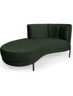 Sofá Chaise Esquerdo Sala De Estar Penélope Base Preto Veludo Verde Musgo - Nexta Casa