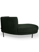 Sofá Chaise Esquerdo Sala De Estar Penélope Base Preto Veludo Verde Musgo - Nexta Casa