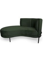 Sofá Chaise Esquerdo Sala De Estar Penélope Base Preto Veludo Verde Musgo - Nexta Casa