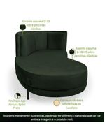 Sofá Chaise Esquerdo Sala De Estar Penélope Base Preto Veludo Verde Musgo - Nexta Casa