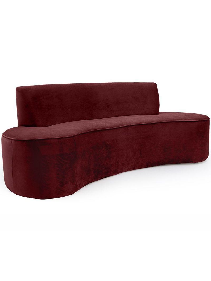 Sofá 03 Lugares 210cm Mônaco Veludo Marsala - Nexta Casa