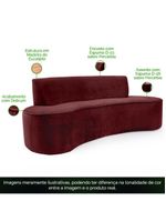 Sofá 03 Lugares 210cm Mônaco Veludo Marsala - Nexta Casa