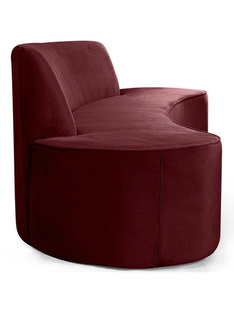 Sofá 03 Lugares 210cm Mônaco Veludo Marsala - Nexta Casa