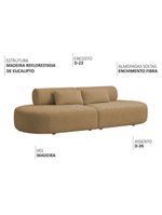 Sofá Orgânico Horizonte 4 Lugares 230cm Bouclé Camel - Nexta Casa