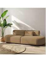 Sofá Orgânico Horizonte 4 Lugares 230cm Bouclé Camel - Nexta Casa